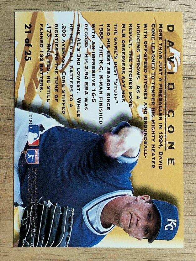 1995 Ultra Award Winners Gold Medallion #21 David Cone
