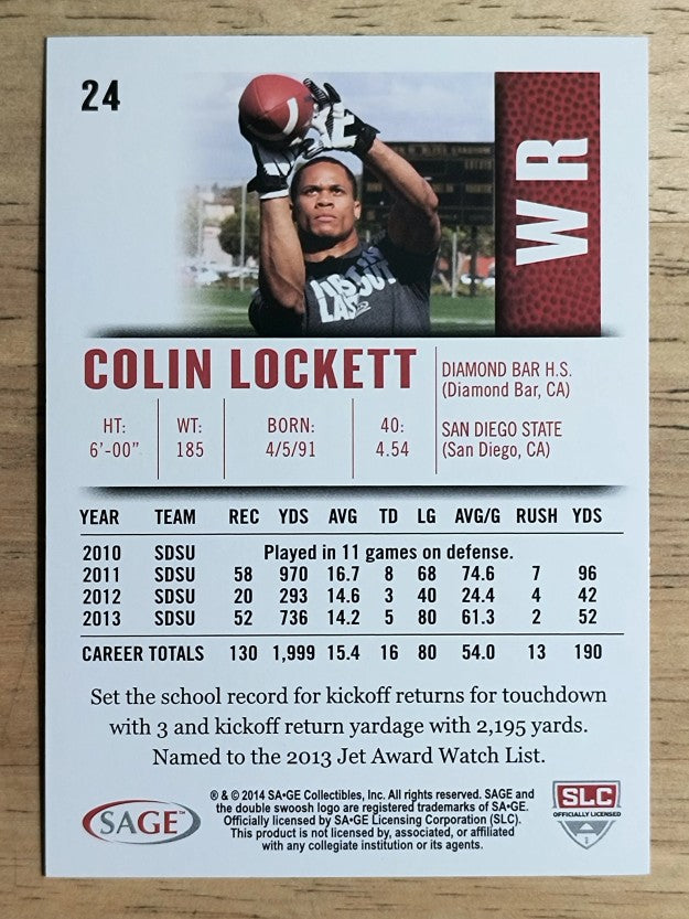 2014 SAGE HIT #24 Colin Lockett