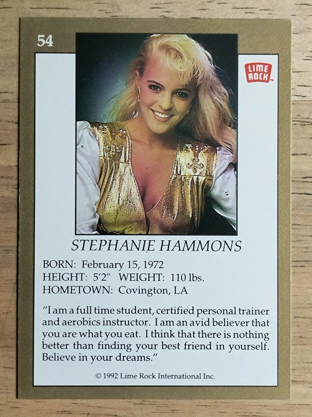 1992 Lime Rock Pro Football Cheerleaders #54 Stephanie Hammons