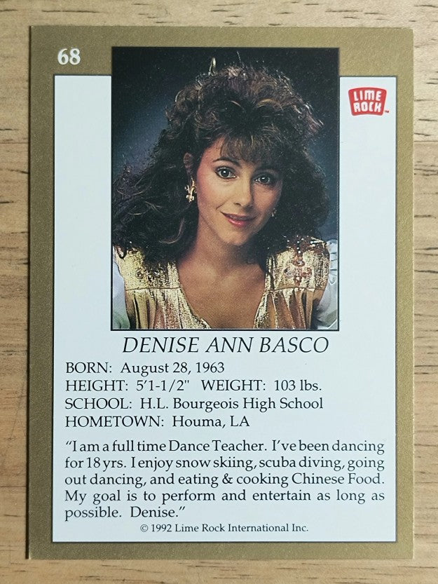 1992 Lime Rock Pro Football Cheerleaders #68 Denise Ann Basco