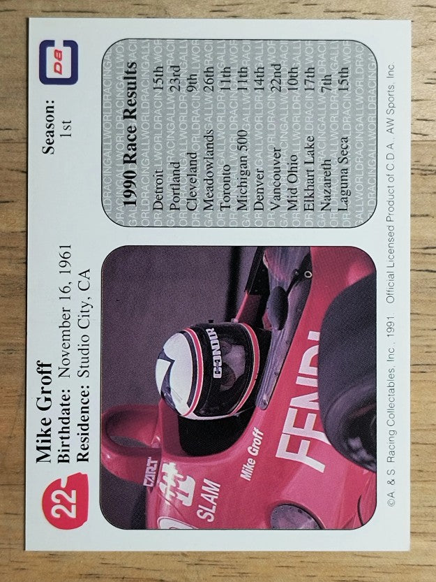1991 All World Indy #22 Mike Groff
