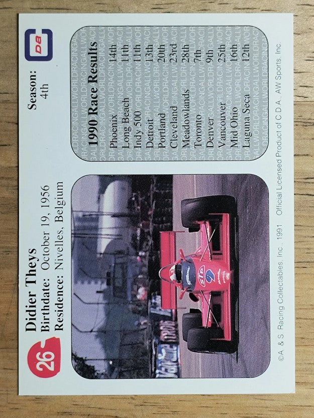 1991 All World Indy #26 Didier Theys