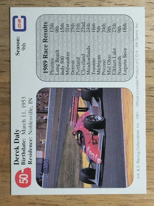 1991 All World Indy #50 Derek Daly