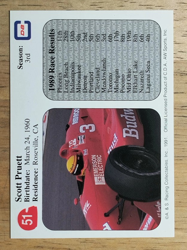1991 All World Indy #51 Scott Pruett