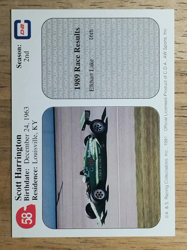 1991 All World Indy #58 Scott Harrington