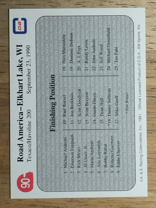 1991 All World Indy #90 '90 Elkhart Lake Race