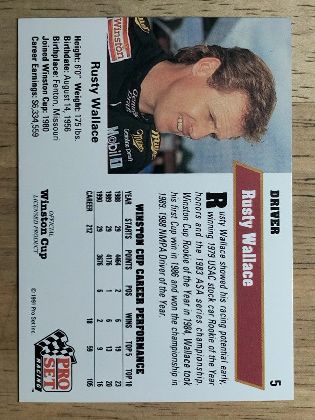 1991 Pro Set #5 Rusty Wallace