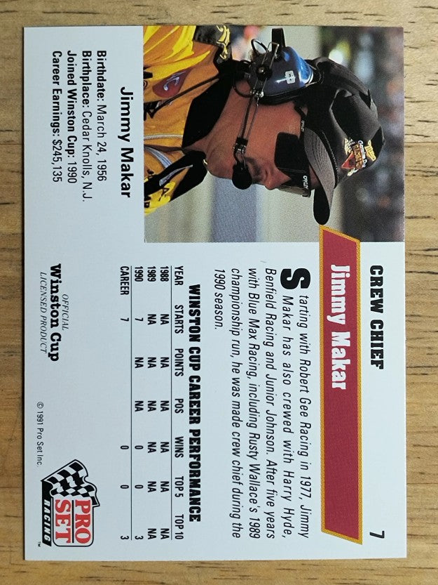 1991 Pro Set #7 Jimmy Makar