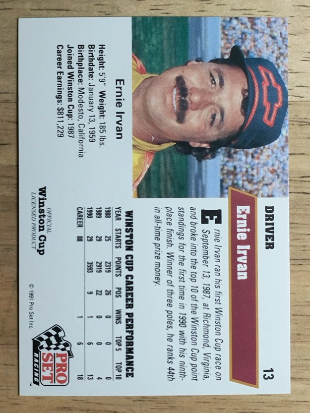 1991 Pro Set #13 Ernie Irvan