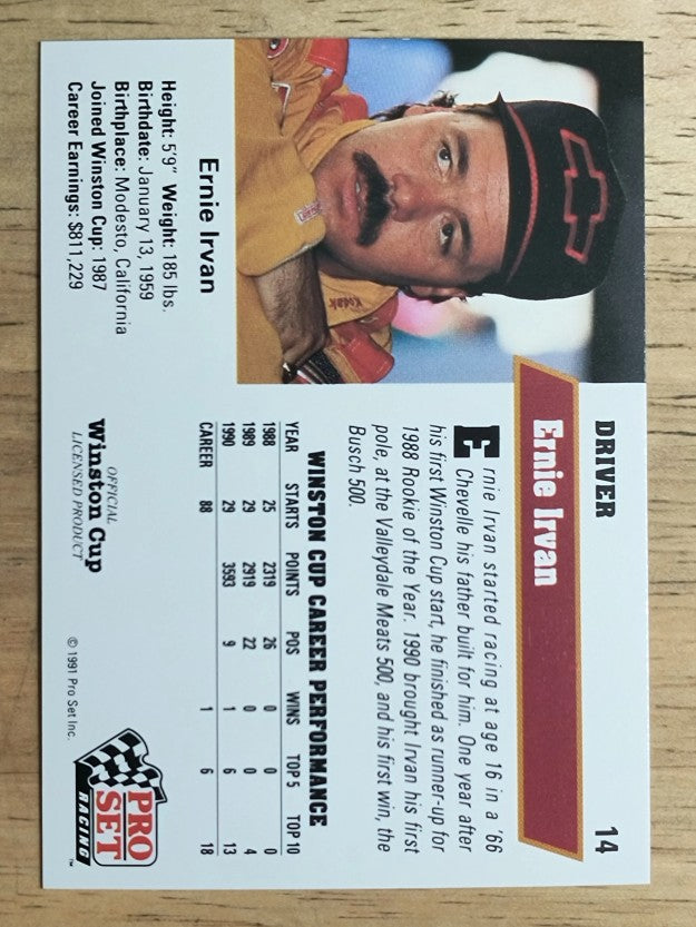 1991 Pro Set #14 Ernie Irvan