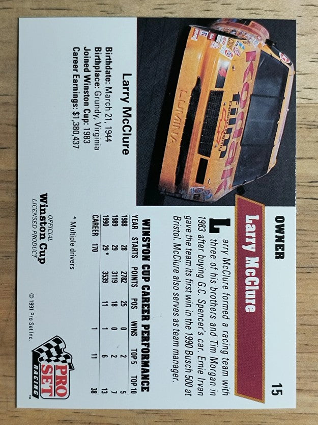 1991 Pro Set #15 Larry McClure