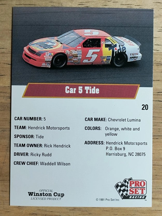 1991 Pro Set #20 Ricky Rudd's Car