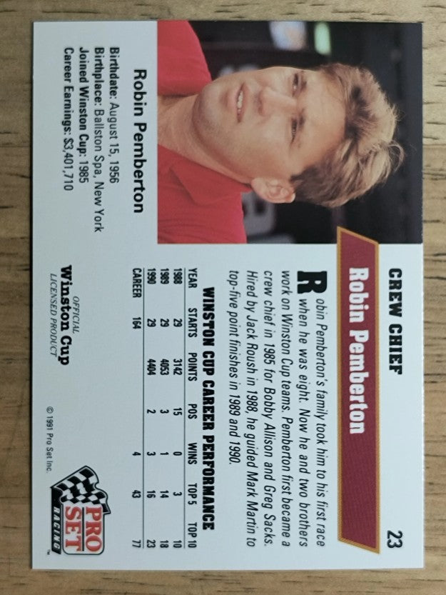 1991 Pro Set #23 Robin Pemberton