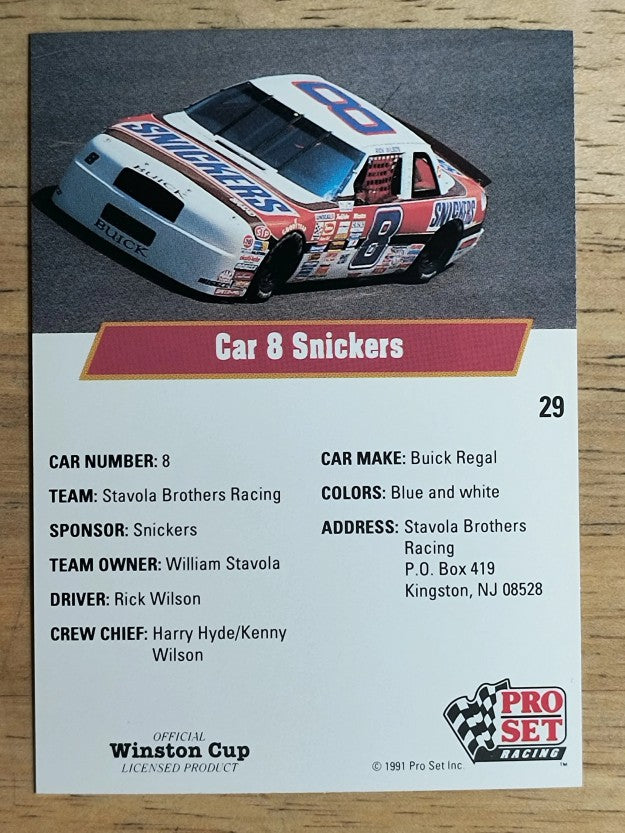 1991 Pro Set #29 Rick Wilson's Car