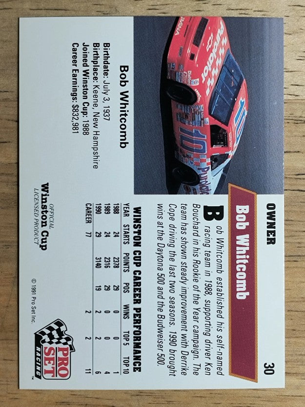 1991 Pro Set #30 Bob Whitcomb