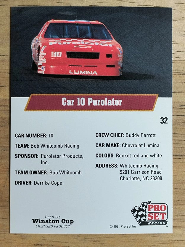 1991 Pro Set #32 Derrike Cope's Car