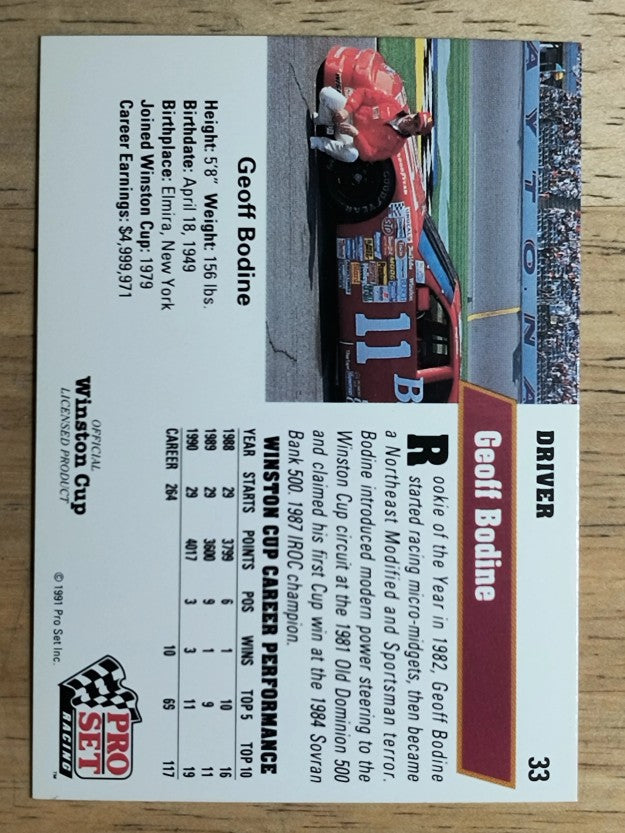 1991 Pro Set #33 Geoff Bodine