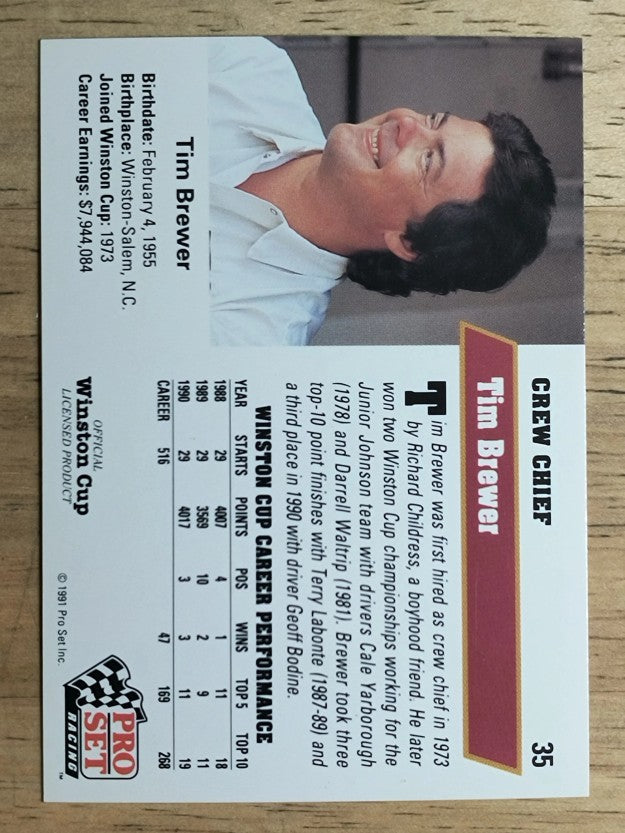 1991 Pro Set #35 Tim Brewer