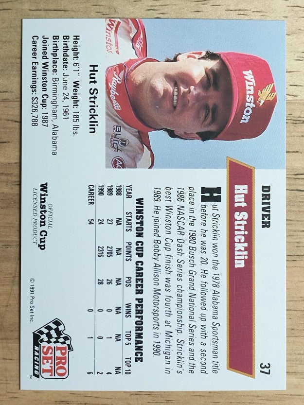 1991 Pro Set #37 Hut Stricklin