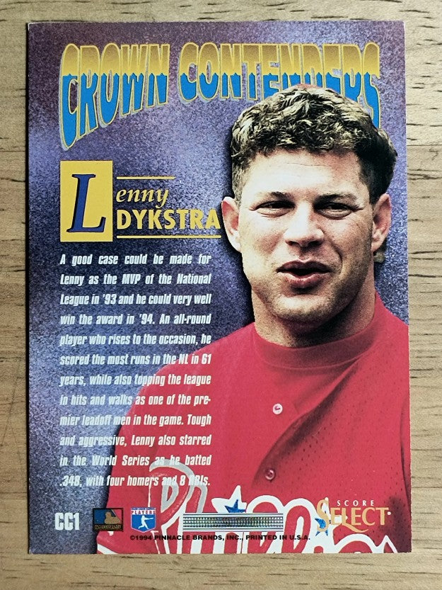 1994 Select Crown Contenders #CC1 Lenny Dykstra