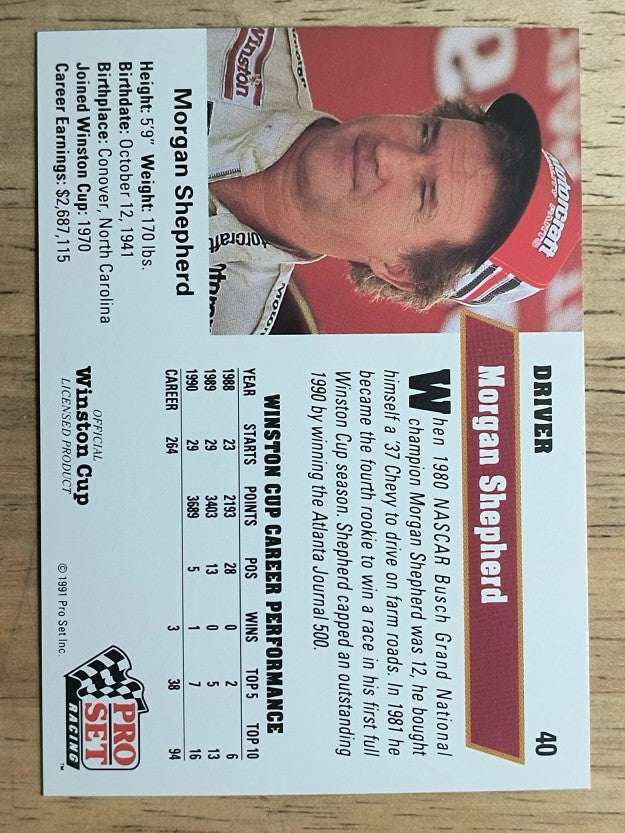 1991 Pro Set #40 Morgan Shepherd