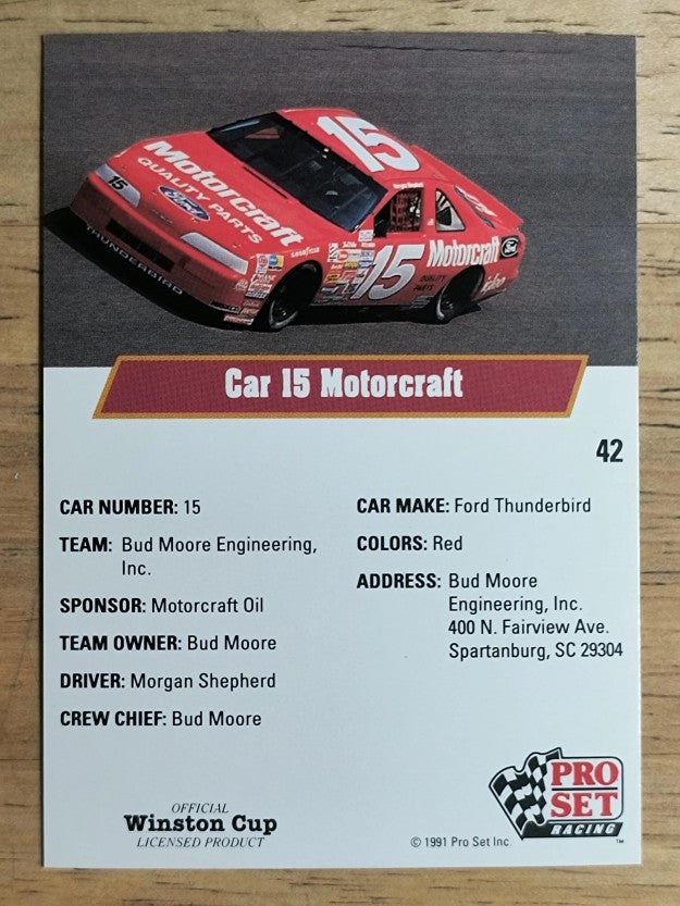 1991 Pro Set #42 Morgan Shepherd's Car