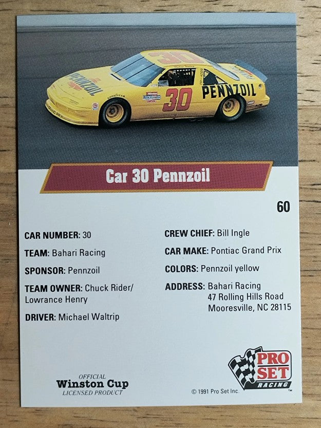 1991 Pro Set #60 Michael Waltrip's Car