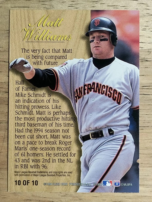 1995 Fleer Lumber Company #10 Matt Williams