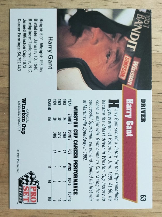 1991 Pro Set #63 Harry Gant