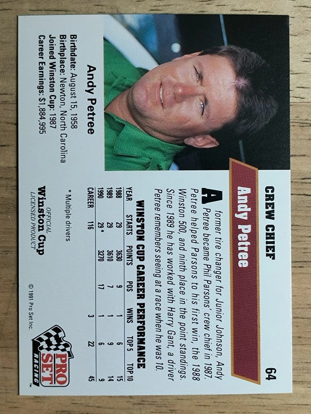 1991 Pro Set #64 Andy Petree RC