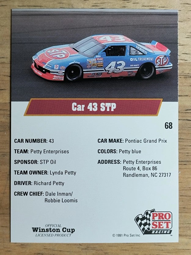 1991 Pro Set #68 Richard Petty's Car