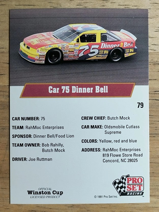 1991 Pro Set #79 Joe Ruttman's Car