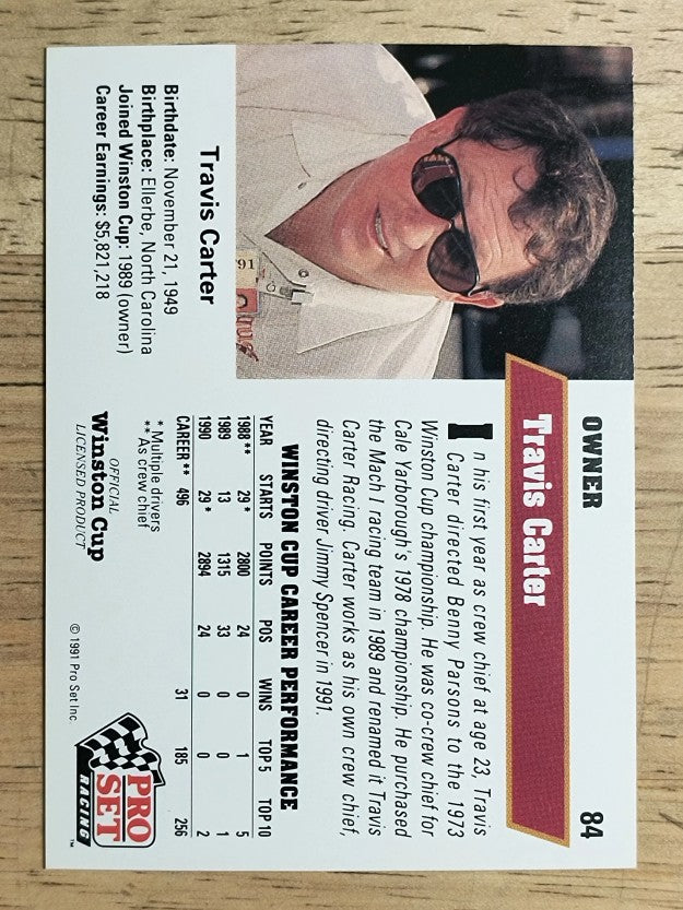 1991 Pro Set #84 Travis Carter