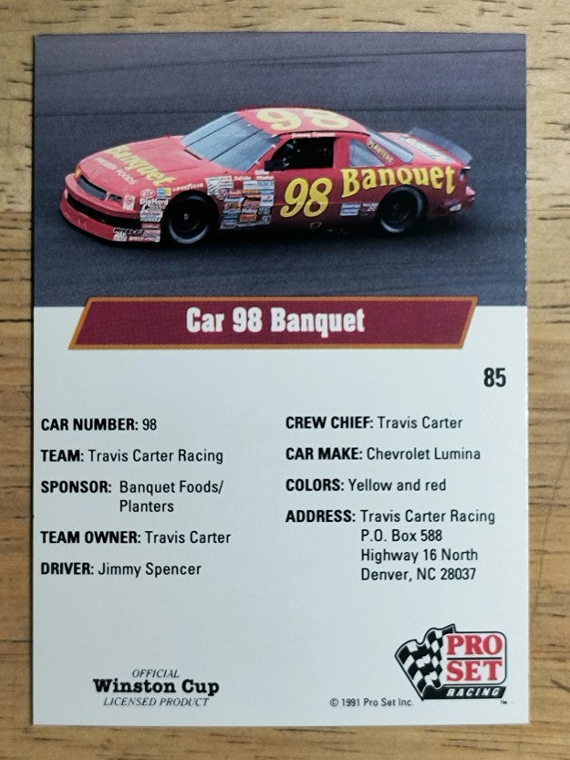 1991 Pro Set #85 Jimmy Spencer's Car