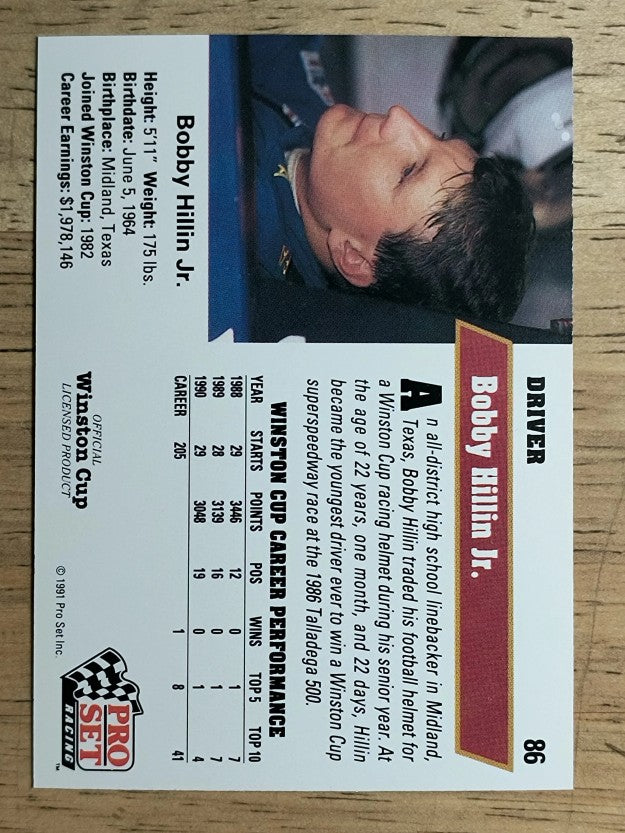 1991 Pro Set #86 Bobby Hillin