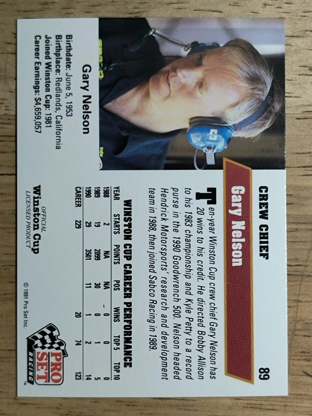 1991 Pro Set #89 Gary Nelson