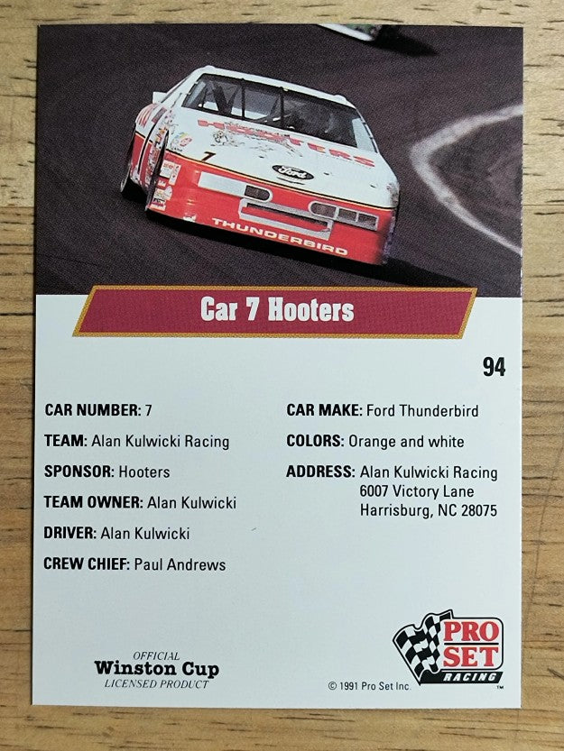 1991 Pro Set #94 Alan Kulwicki's Car