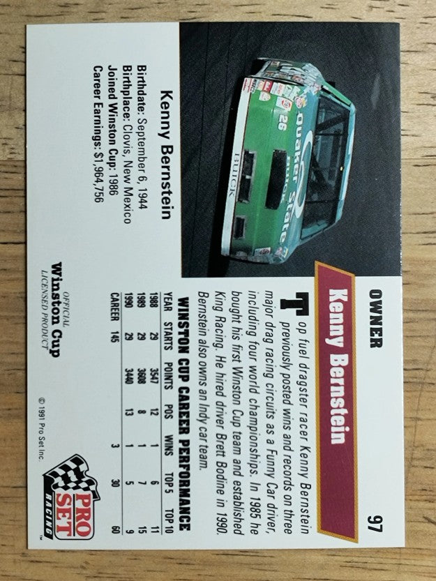 1991 Pro Set #97 Kenny Bernstein
