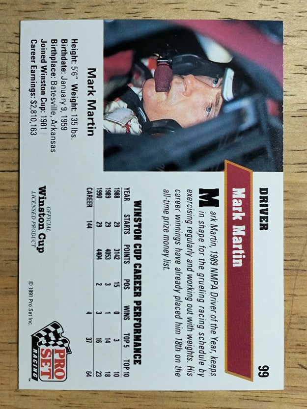 1991 Pro Set #99 Mark Martin