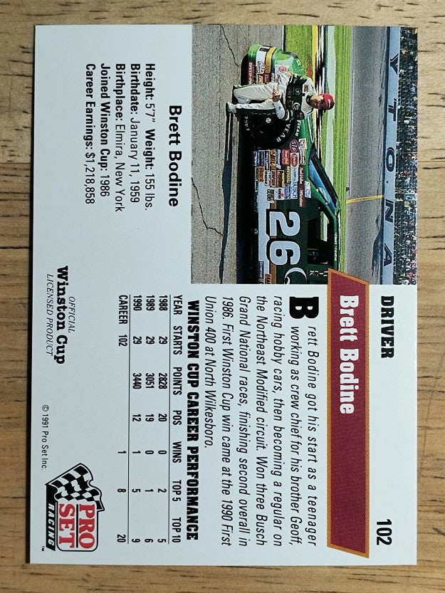 1991 Pro Set #102 Brett Bodine