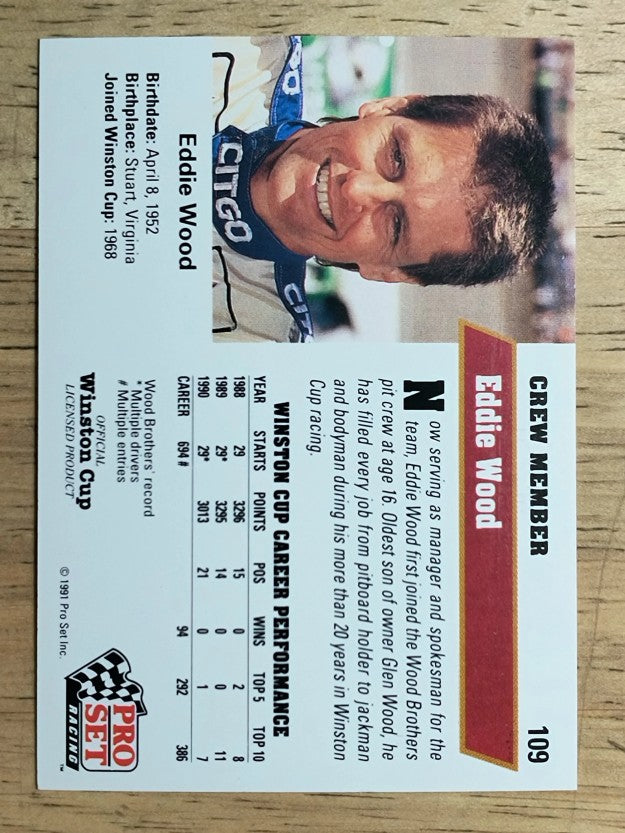 1991 Pro Set #109 Eddie Wood