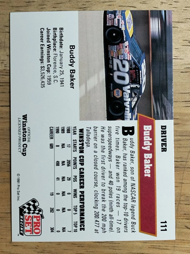 1991 Pro Set #111 Buddy Baker