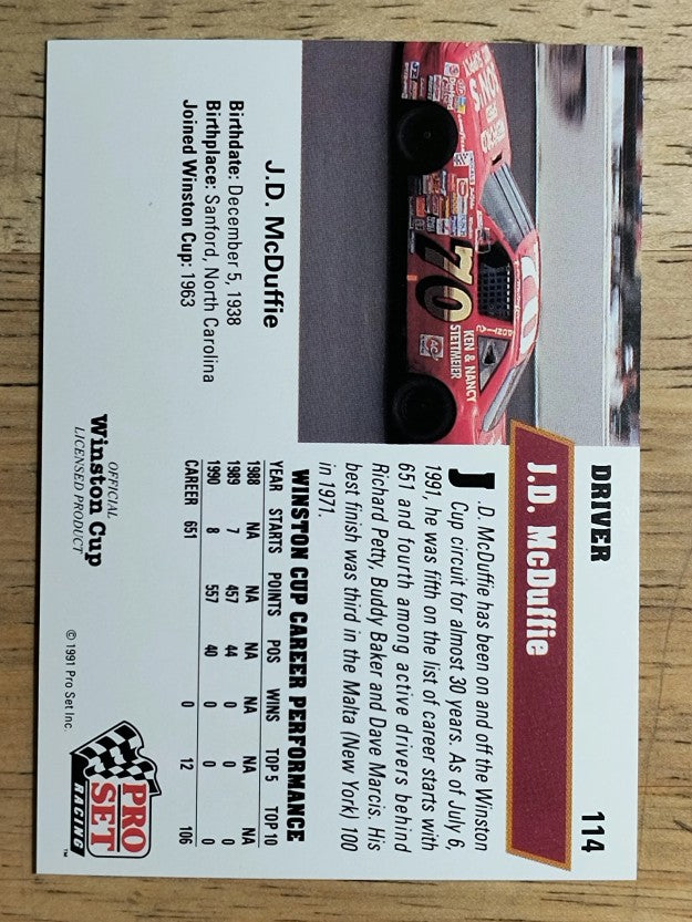 1991 Pro Set #114 J.D. McDuffie
