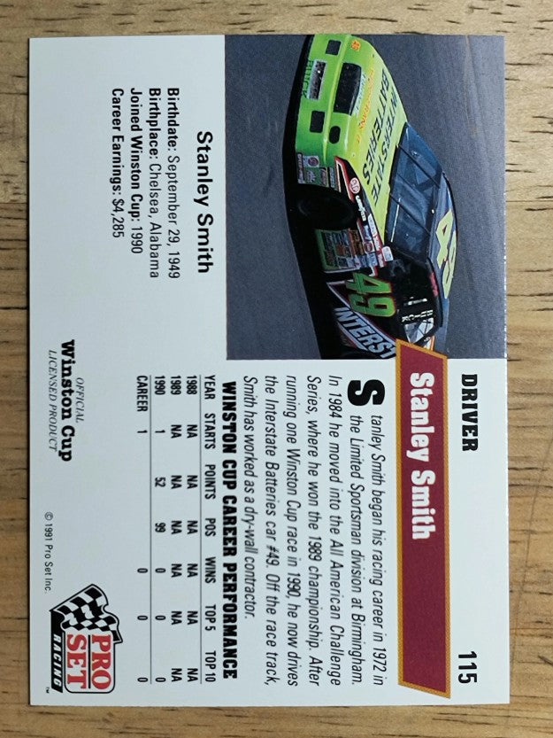 1991 Pro Set #115 Stanley Smith RC