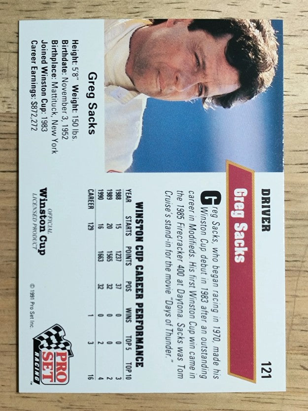 1991 Pro Set #121 Greg Sacks