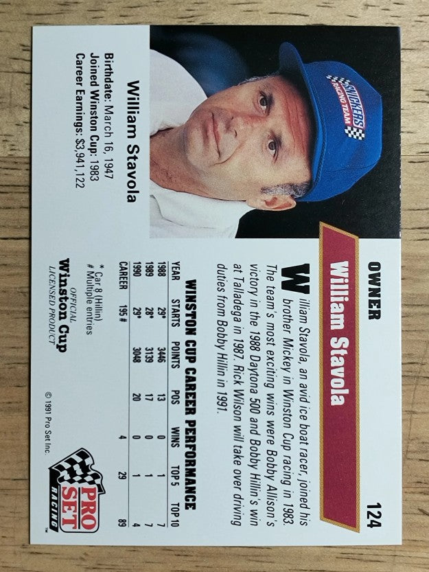 1991 Pro Set #124 Bill Stavola