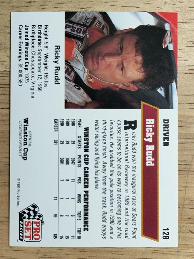 1991 Pro Set #128 Ricky Rudd