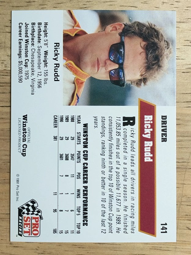 1991 Pro Set #141 Ricky Rudd