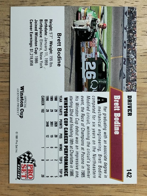 1991 Pro Set #142 Brett Bodine