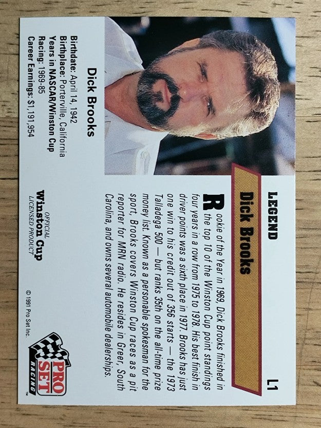 1991 Pro Set Legends #L1 Dick Brooks